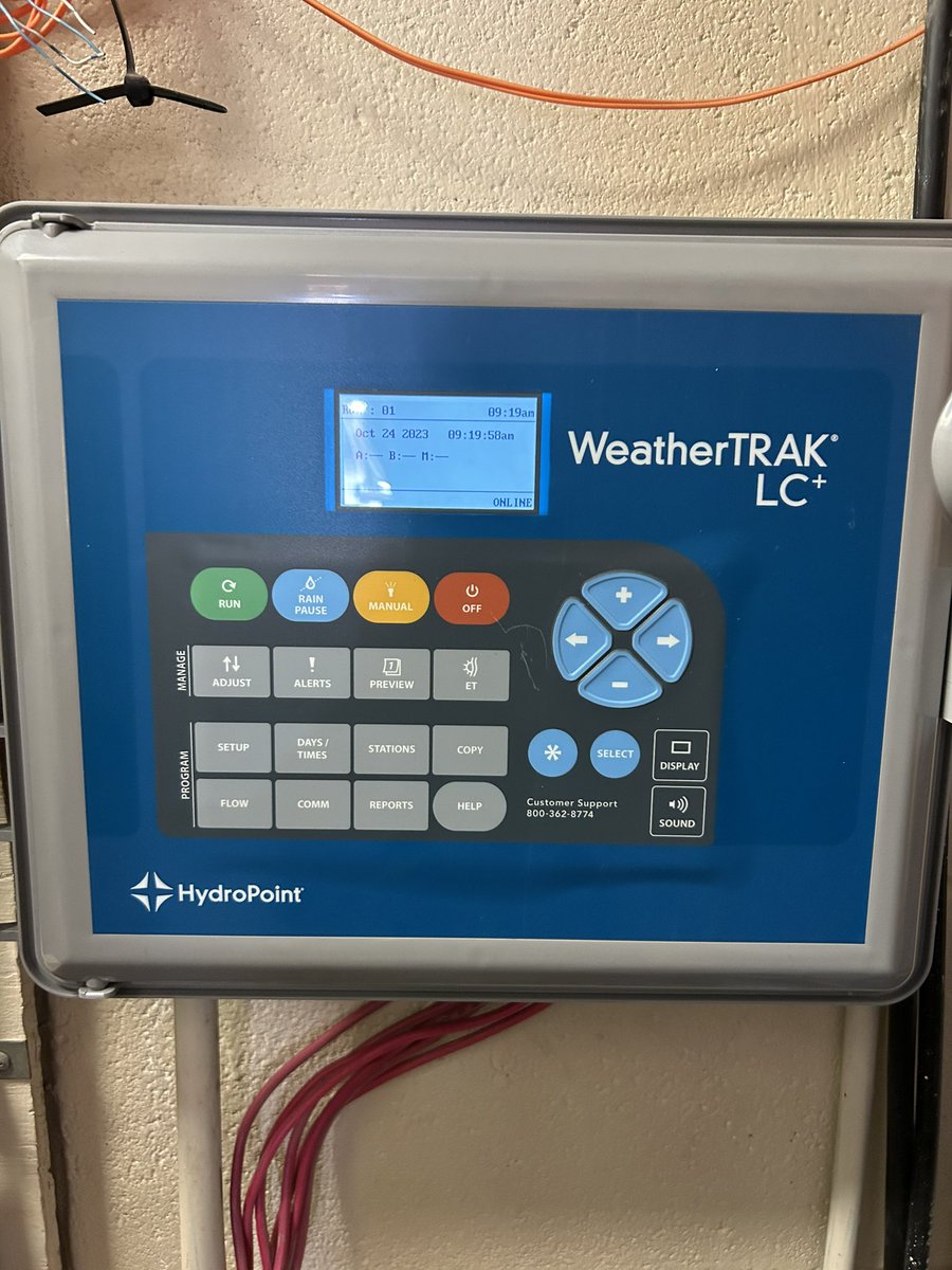 Huge thanks to twitterless Jeff Welch with @HydroPoint for coming out to get our WeatherTrak controller operable. WeatherTrak assists in centralizing our controllers in the cloud and offers web-based operation. Another big step for @UHCougarSB Stadium. 
#GoCoogs