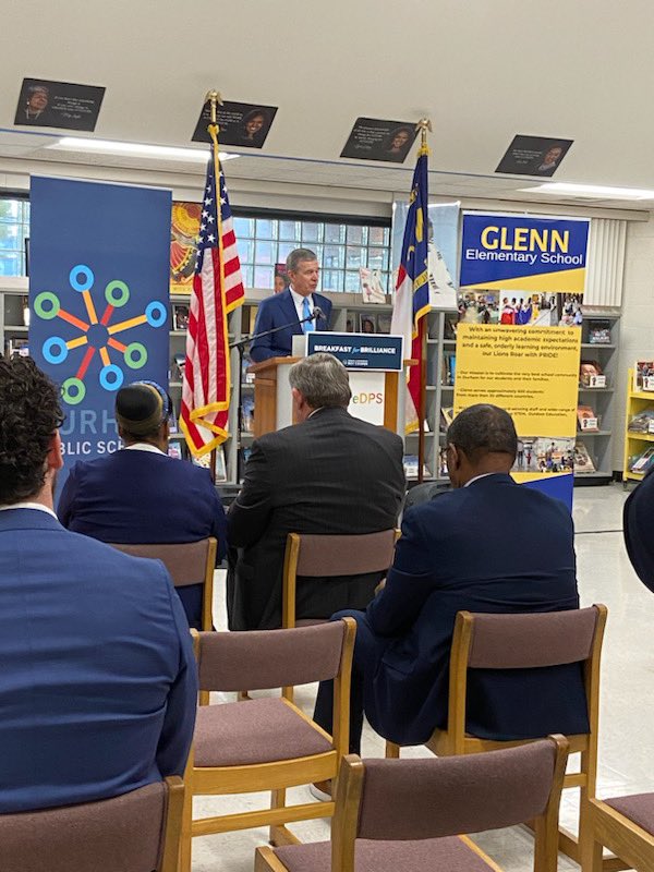 GlennPride's tweet photo. Glenn was proud to host Governor Cooper this morning for breakfast! He was able to serve students, meet teachers &amp; share exciting news about a new initiative to expand breakfast access for students. Thank you to the Governor &amp; the many honored guests who joined us this morning. https://t.co/4GWSEMYxpa