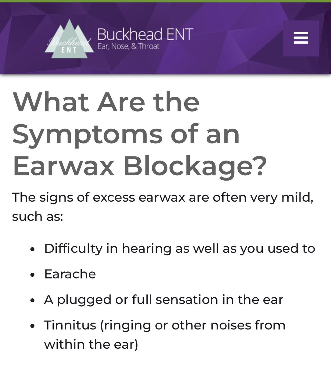 #NPYHM #Earwax #EarwaxRemoval 
October is National Protect Your #Hearing Month!
Can we help you with the wax in your #ears at BuckheadENT.com?
“Earwax buildup is typically not a cause for great concern so long as it is addressed early on.”