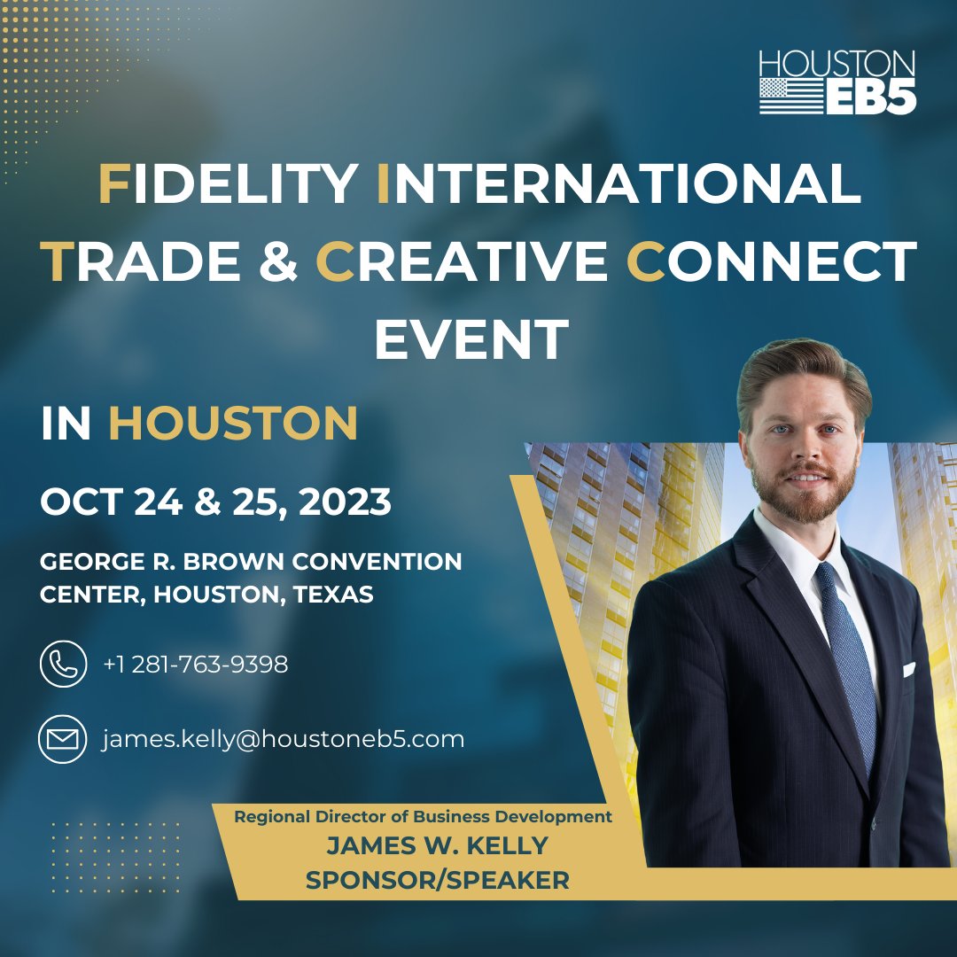 Houston EB5 (@houstoneb5) on Twitter photo 🌍 Elevate Nigeria's exports at Fidelity International Trade Event, Houston! 🗓️ Oct 24 & 25. Dive into EB-5 investment opportunities & more with James W. Kelly! 📞 +1 281-763-9398 📧 james.kelly@houstoneb5.com #HoustonEB5 #NigerianExports #EB5Investment 🌍 Elevate Nigeria's exports at Fidelity International Trade Event, Houston! 🗓️ Oct 24 & 25. Dive into EB-5 investment opportunities & more with James W. Kelly! 📞 +1 281-763-9398 📧 james.kelly@houstoneb5.com #HoustonEB5 #NigerianExports #EB5Investment