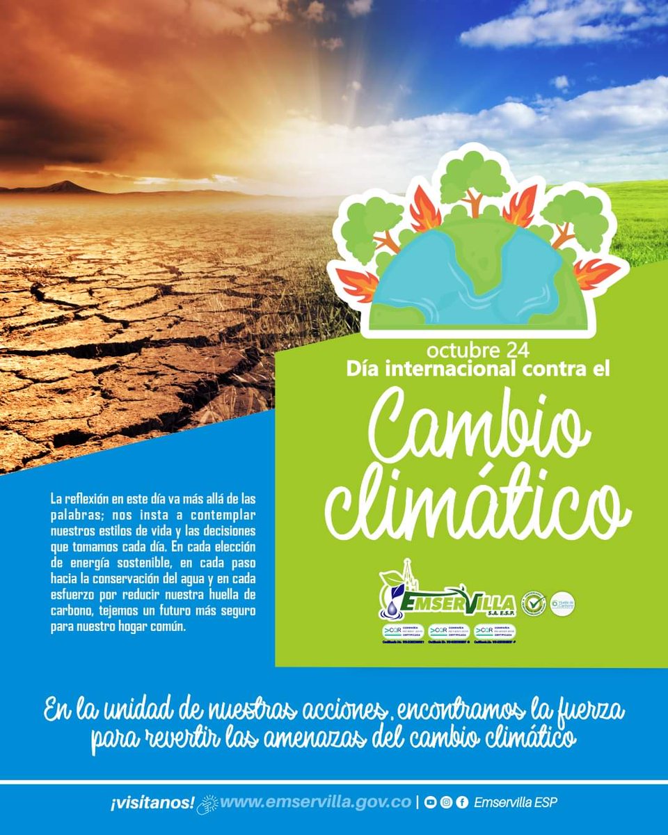 emservillaUbate's tweet photo. Hoy conmemoramos el Día Internacional contra el #cambioclimático compartiendo 3 acciones que puedes realizar contra este fenómeno:
1️⃣ Reduce las emisiones haciendo uso de tu bicicleta
2️⃣ Ahorra energía y, 
3️⃣ Pon en práctica las 3R (Reduce, reutiliza, recicla)
#LaEmpresaDeTodos https://t.co/mLbMHUF5Nv