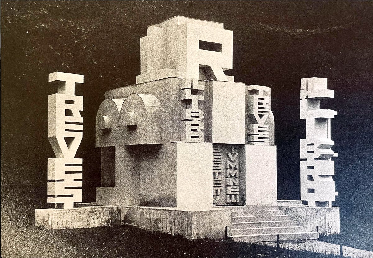 Pavilion for a bookseller at the 1927 Monza Biennial, by Fortunato Deparo, an example of what he called 'architettura tipografica'.