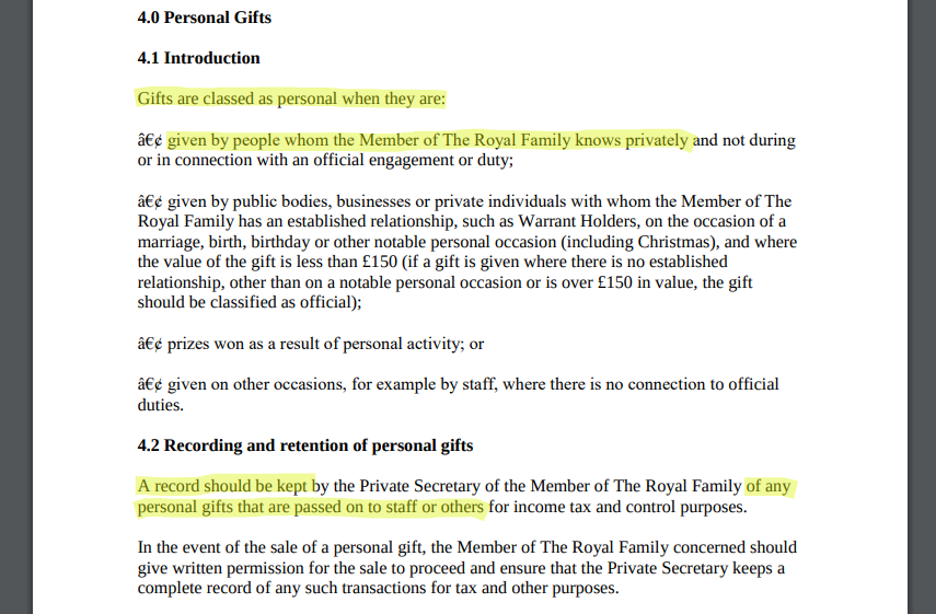 nomoremonarchs's tweet photo. #DidYouKnow? The "royal gift policy" allows unlimited personal gifts from anyone Charles Windsor "knows privately". Records aren't required. So Pratt's huge gifts of over $100k per year were "legal".
#RoyalGriftPolicy #cashforaccess #prattfall #KingOfCorruption #NotMyKing https://t.co/7x9Mx9Sn41