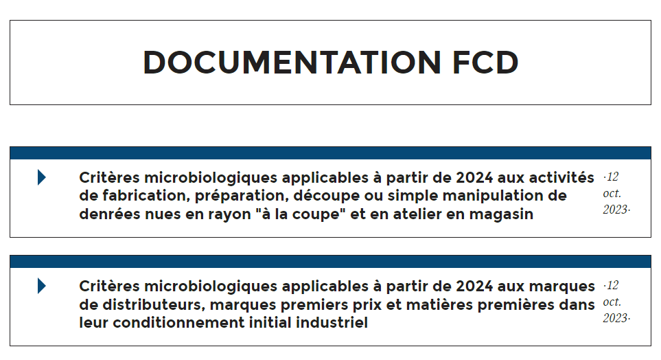 ✅Nouveau critères microbiologiques FCD mis en ligne !  

A vos études d'impact 😉 !