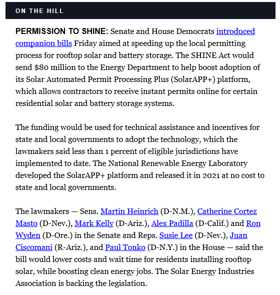 Suzanne Leta (@letasuzanne) on Twitter photo I'm so excited about this! It will save local governments money and make it easier for consumers to access the bill savings benefits of residential solar. Thank you <a href="/SenatorHeinrich/">Martin Heinrich</a> <a href="/SenCortezMasto/">Senator Cortez Masto</a> <a href="/SenMarkKelly/">Senator Mark Kelly</a> <a href="/SenAlexPadilla/">Senator Alex Padilla</a> <a href="/RonWyden/">Ron Wyden</a> <a href="/RepSusieLee/">Congresswoman Susie Lee</a> <a href="/RepCiscomani/">Congressman Juan Ciscomani</a> <a href="/RepPaulTonko/">Paul Tonko</a> I'm so excited about this! It will save local governments money and make it easier for consumers to access the bill savings benefits of residential solar. Thank you <a href="/SenatorHeinrich/">Martin Heinrich</a> <a href="/SenCortezMasto/">Senator Cortez Masto</a> <a href="/SenMarkKelly/">Senator Mark Kelly</a> <a href="/SenAlexPadilla/">Senator Alex Padilla</a> <a href="/RonWyden/">Ron Wyden</a> <a href="/RepSusieLee/">Congresswoman Susie Lee</a> <a href="/RepCiscomani/">Congressman Juan Ciscomani</a> <a href="/RepPaulTonko/">Paul Tonko</a>