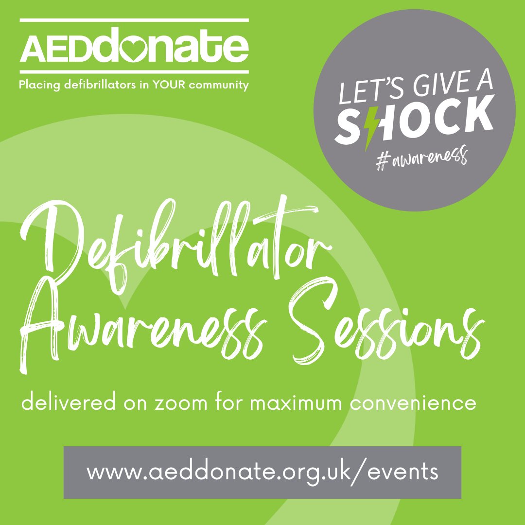AEDdonate's tweet photo. Join a FREE training session focused on defibrillator usage and maintenance. This is a fantastic opportunity open to ANYONE.

Thursday, 26th October, from 6:00pm to 7:00pm or Thursday, 2nd November, from 10:00am to 11:00am

Find out more and register at: https://t.co/X1snSK3Ti1 https://t.co/FogQlcPWfM