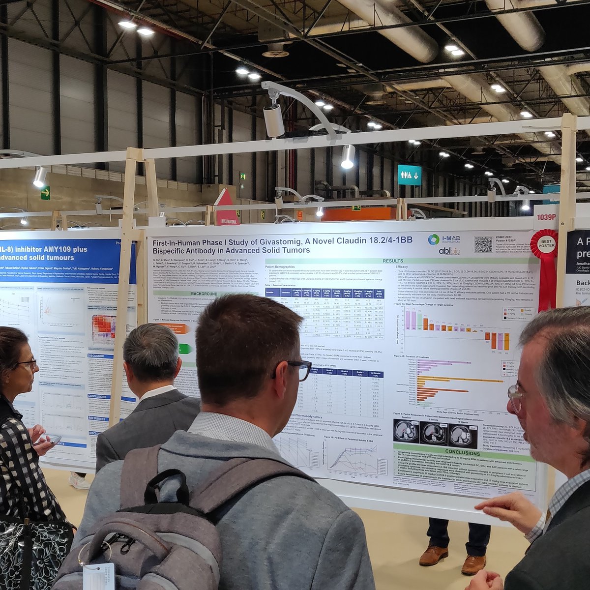 IMabBiopharma's tweet photo. We’re delighted to share that our poster on Givastomig, a novel Claudin 18.2 x 4-1BB bispecific antibody, received the Best Poster Award at the ESMO Congress 2023 for the October 23 poster session.

Congratulations to the authors and the entire team!

https://t.co/eMlrbLR7qh https://t.co/XCu5Jj45Ad