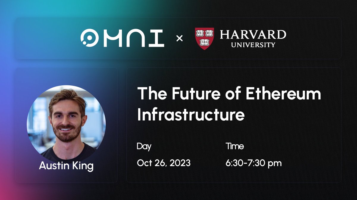 Nomina's tweet image. Join us this week at @Harvard to catch our presentation on applying modular system design to scale the Ethereum infrastructure stack

Our cofounder @0xASK will be covering the latest innovations across:
- Rollups
- Restaking
- L2 Aggregation
- Data Availability