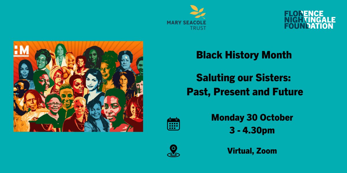 Don't miss #SalutingOurSisters #webinar next Monday, co-hosted w/ @trevorsterl @seacolestatue. We've some fantastic speakers & storytellers: @cisanim @MarshaLTJones Felisia Nyoni, Charmaine Case, Helen Rappaport #BlackHistoryMonth2023 Sign-up & join us: bit.ly/3Sa9Ilj