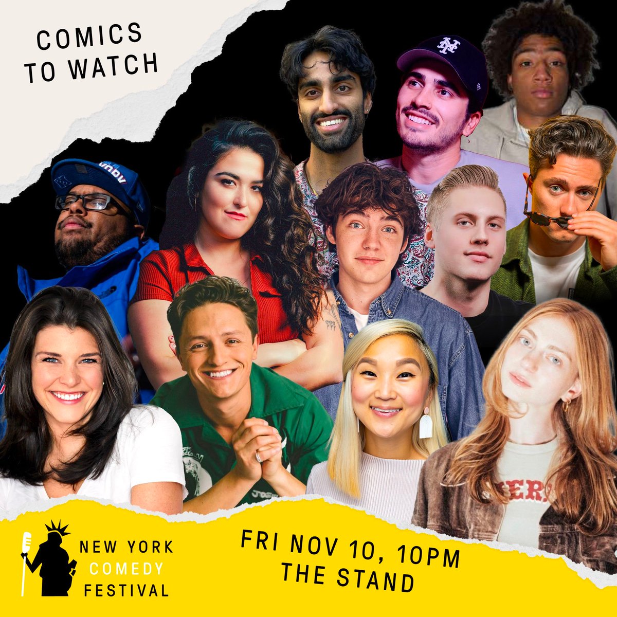 Introducing this year's Comics to Watch! Don't miss these two showcases at @TheStandNYC on Nov 10 that feature the best emerging comics at the New York Comedy Festival. 8pm: Unrepped Showcase, 10pm: Repped Showcase nycomedyfestival.com