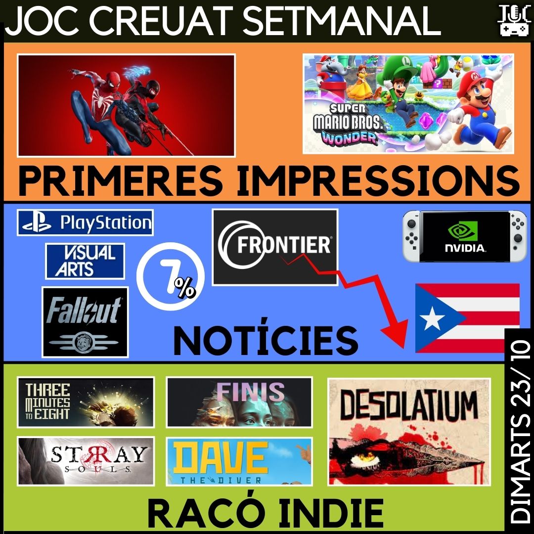 Ens veiem a les 19:00h al nostre canal de twitch.tv/joccreuat! Us hi esperem amb les notícies, el racó indie, l'anàlisi del joc #Kittengumi  i les primeres impressions del #SpiderMan2 i #SuperMarioBrosWonder