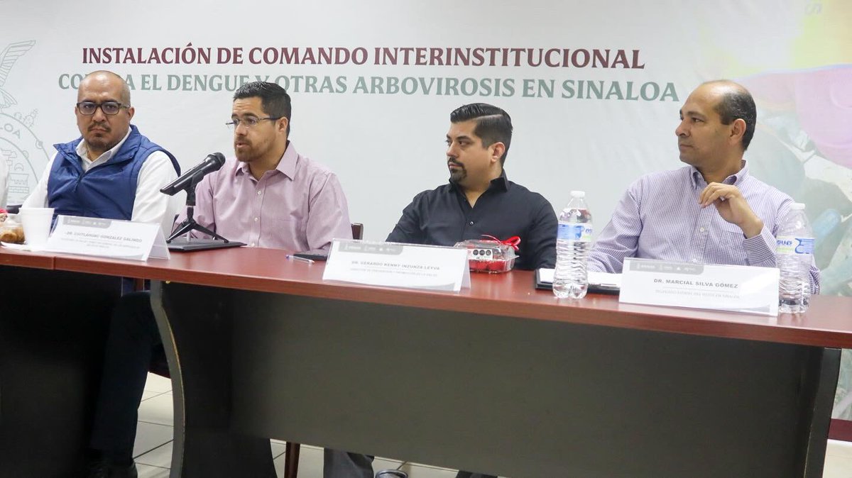 saludsinaloagob's tweet photo. Para implementar las estrategias necesarias a fin de controlar y evitar el incremento de casos de dengue en el estado, se instaló el Comando Interinstitucional Contra el Dengue y otras Arbovirosis en Sinaloa. https://t.co/hbDdZQuNZz