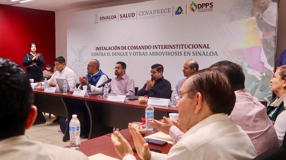 saludsinaloagob's tweet photo. Para implementar las estrategias necesarias a fin de controlar y evitar el incremento de casos de dengue en el estado, se instaló el Comando Interinstitucional Contra el Dengue y otras Arbovirosis en Sinaloa. https://t.co/hbDdZQuNZz