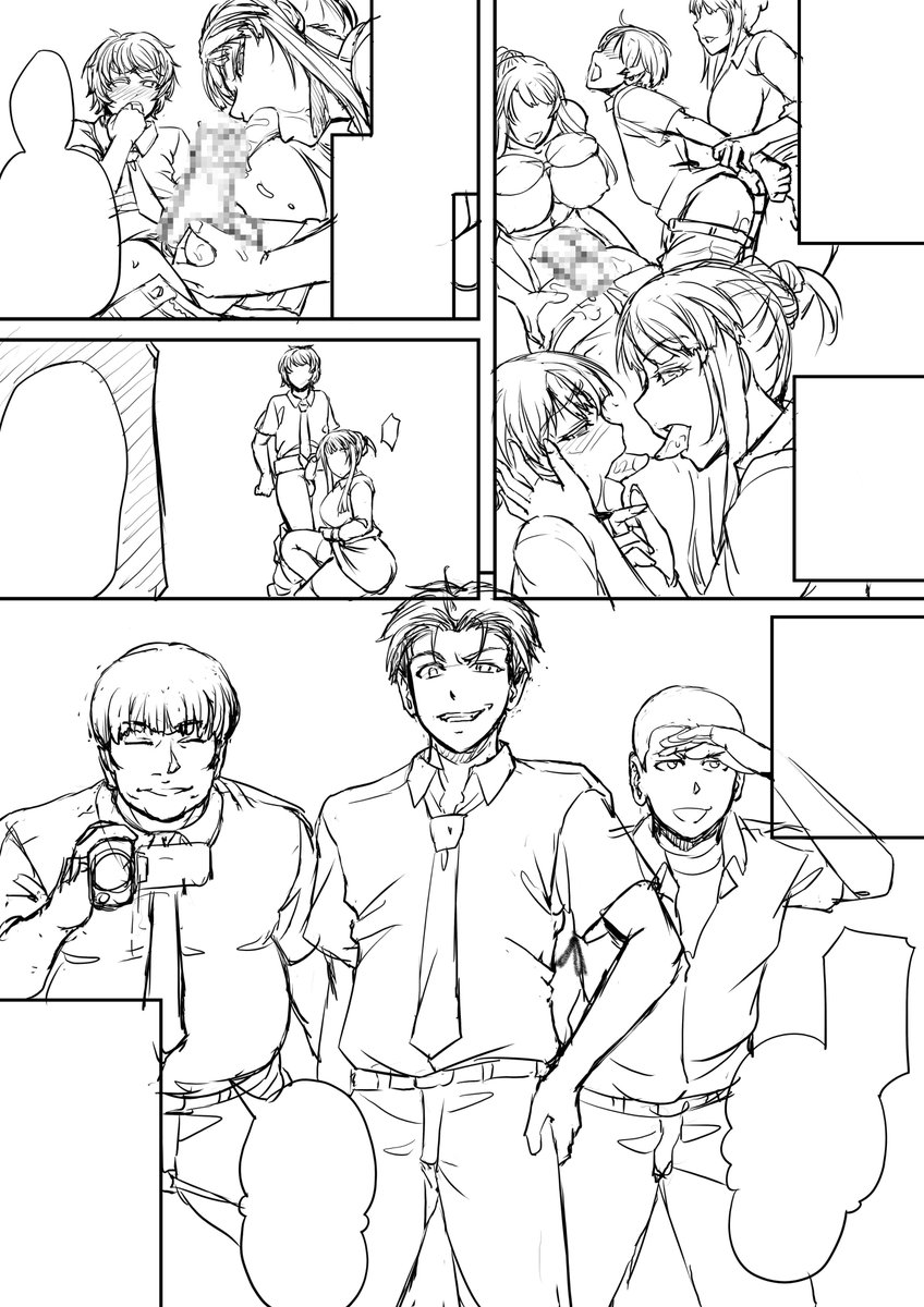 #新刊 #パパ活 パパ活シリーズの3話目の下書き始めてるんですが1ページに登場するキャラの数が多くてしんどい・・・後半のプレイも4Pとかあるから大変ですね。でも質を落とさず頑張って続きを待ってるファンのかたに届けれるようがんばりやす 