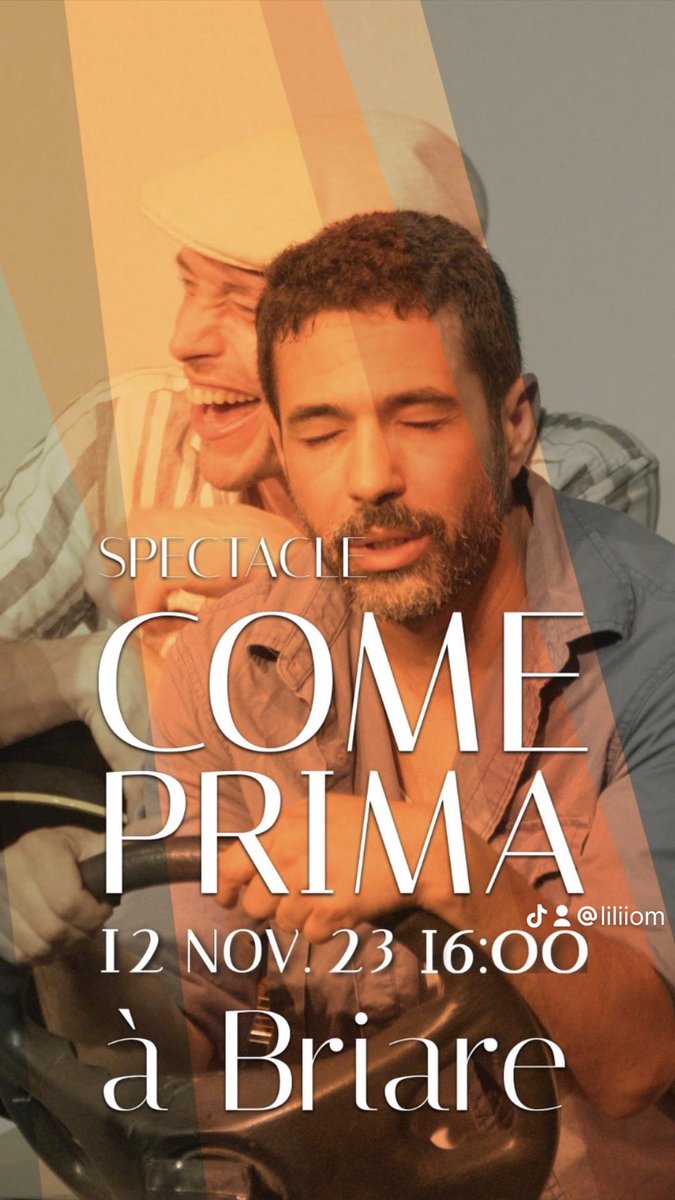 #Comeprima adapté de la #bd d’#alfred : vous avez aimé #maltempo ou #senso du même auteur ? Venez découvrir le spectacle musical !
A #briare le 12 novembre à 20h.
Réservations : billetreduc.com/329876/evt.htm
#loiret #regioncentre #sortir #theatre #spectacle