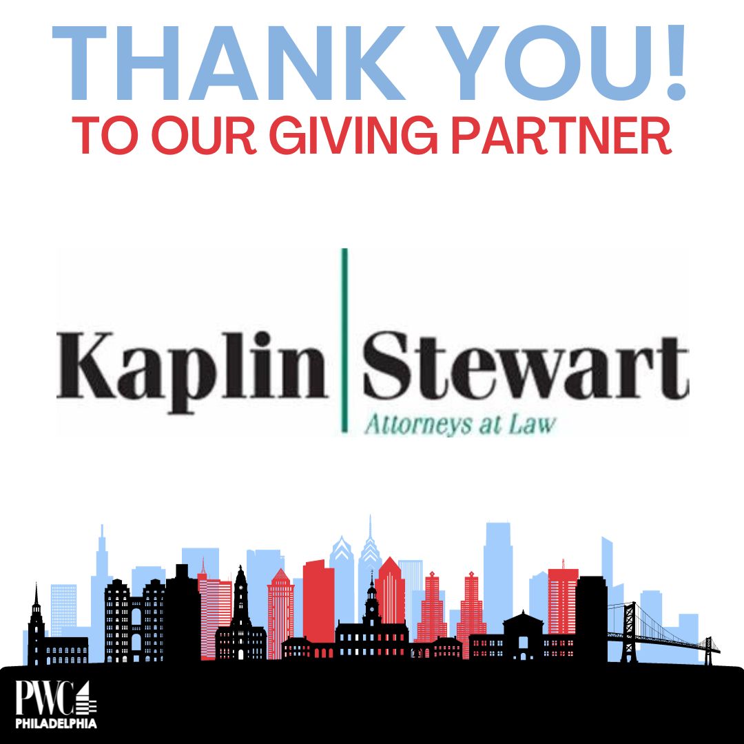 Thank you to Kaplin Stewart for your support of PWC Philadelphia. Our giving partner's generosity enables the chapter to make our vision of providing programming, opportunities and resources for women in the ACE industry possible!