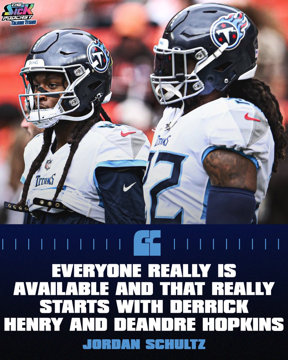 SickPodTitans's tweet photo. Jordan Schultz reports everyone is available for trade on the #Titans starting with Derrick Henry and DHop 😳

#NFL #thesickpodcast https://t.co/Jm0iJGCABU