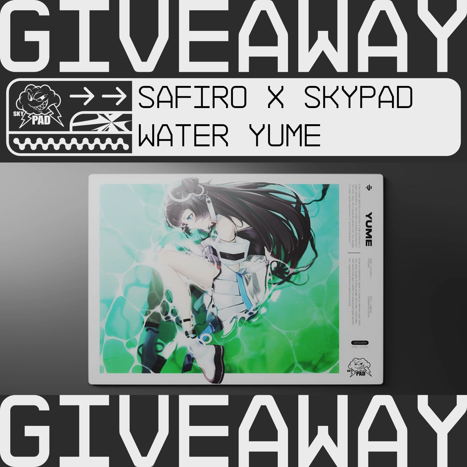 マウス・トラックボール SKYPAD 3.0 XL Water Yume SkyPAD 3.0 XL Water Yume Glass Game Mousepad Limited Edition
