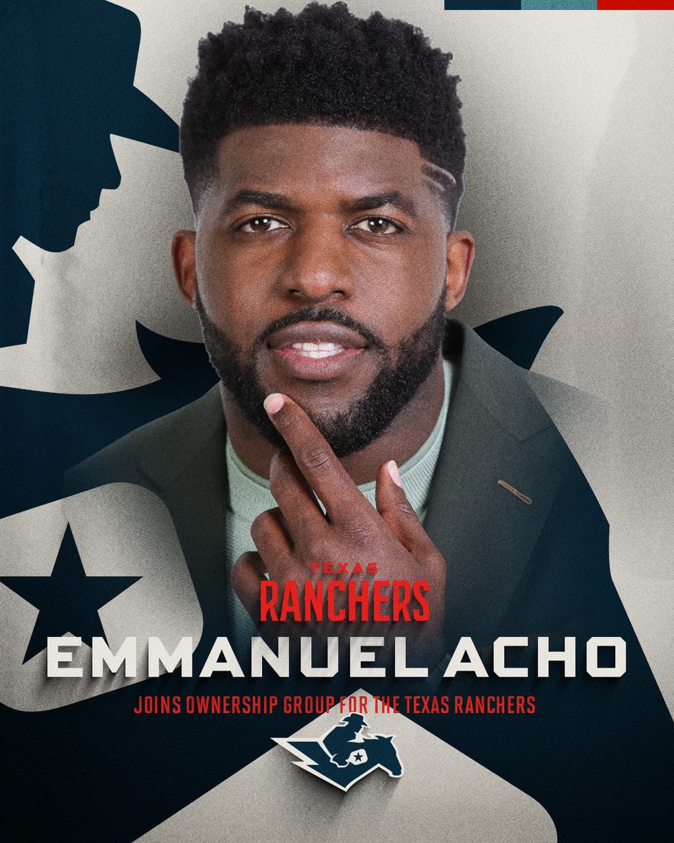 RanchersPB's tweet image. Ride Tall, Texas. 

Longhorn football legend @EmmanuelAcho is joining the @RanchersPickleball ownership group!

Honored to have a Texas native help establish the Ranchers as America’s Pickleball Team. #TexasRanchers #RideTall @MajorLeaguePB