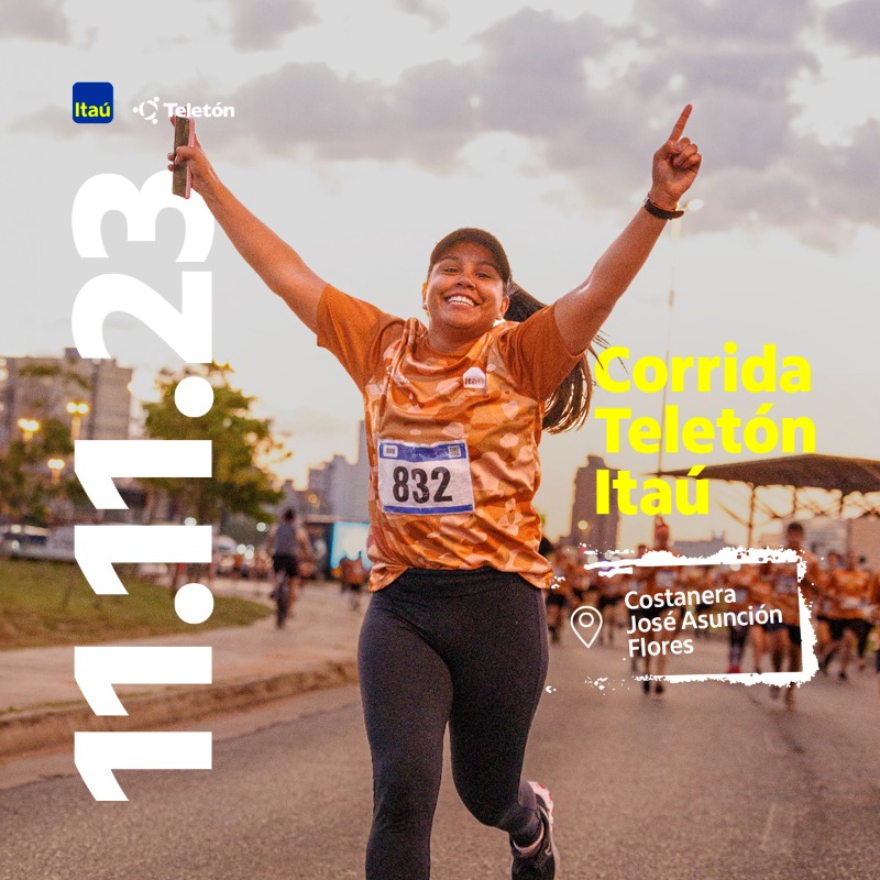 ItauParaguay's tweet photo. Inscribite a la Corrida Teletón Itaú 2023 este 11/11 🏁🧡

#orgullosamentesolidarios