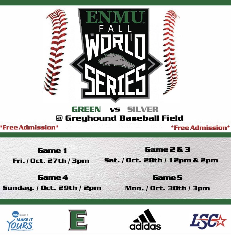 🚨It’s Fall World Series time! Team Green VS Team Silver will compete in a best of 5 game series! Team Silver will be chasing their 4th consecutive FWS title! Game 1 this Friday! See y’all at the Boneyard! 🏆