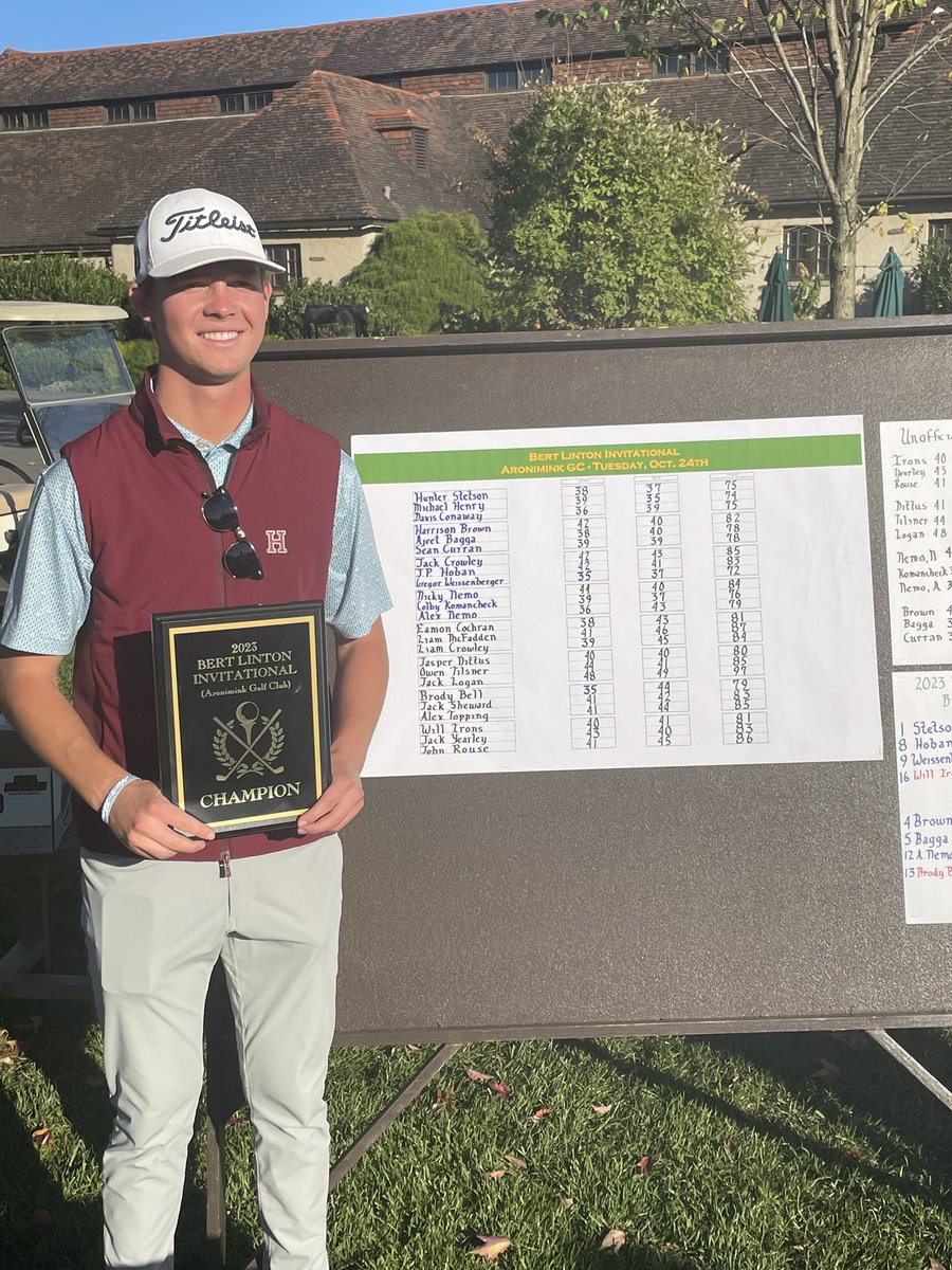 Vth Former, Gregor Weissenberger, beats the top 24 players in the Inter-Ac and brings the Bert Linton Championship plaque back to Haverford shooting a 2 over 72 at Aronimink Golf Club!