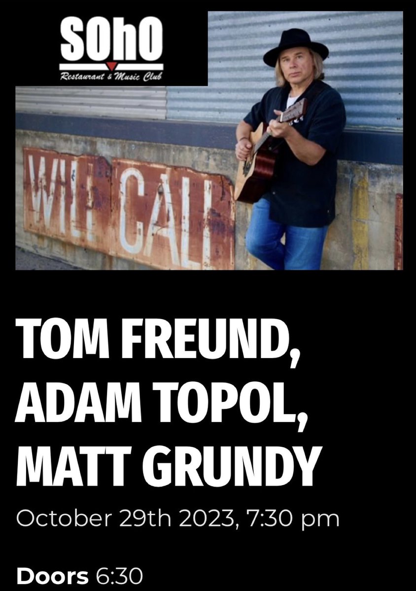 Very psyched to be joined by these 2 cats at @SOhOSB in #SantaBarbara next Sun Oct 29th @topeywan #MattGrundy 🎃 🎶 ⚡️grab a ticket 🎟️ sohosb.com/events/adam-to… 🤗 T