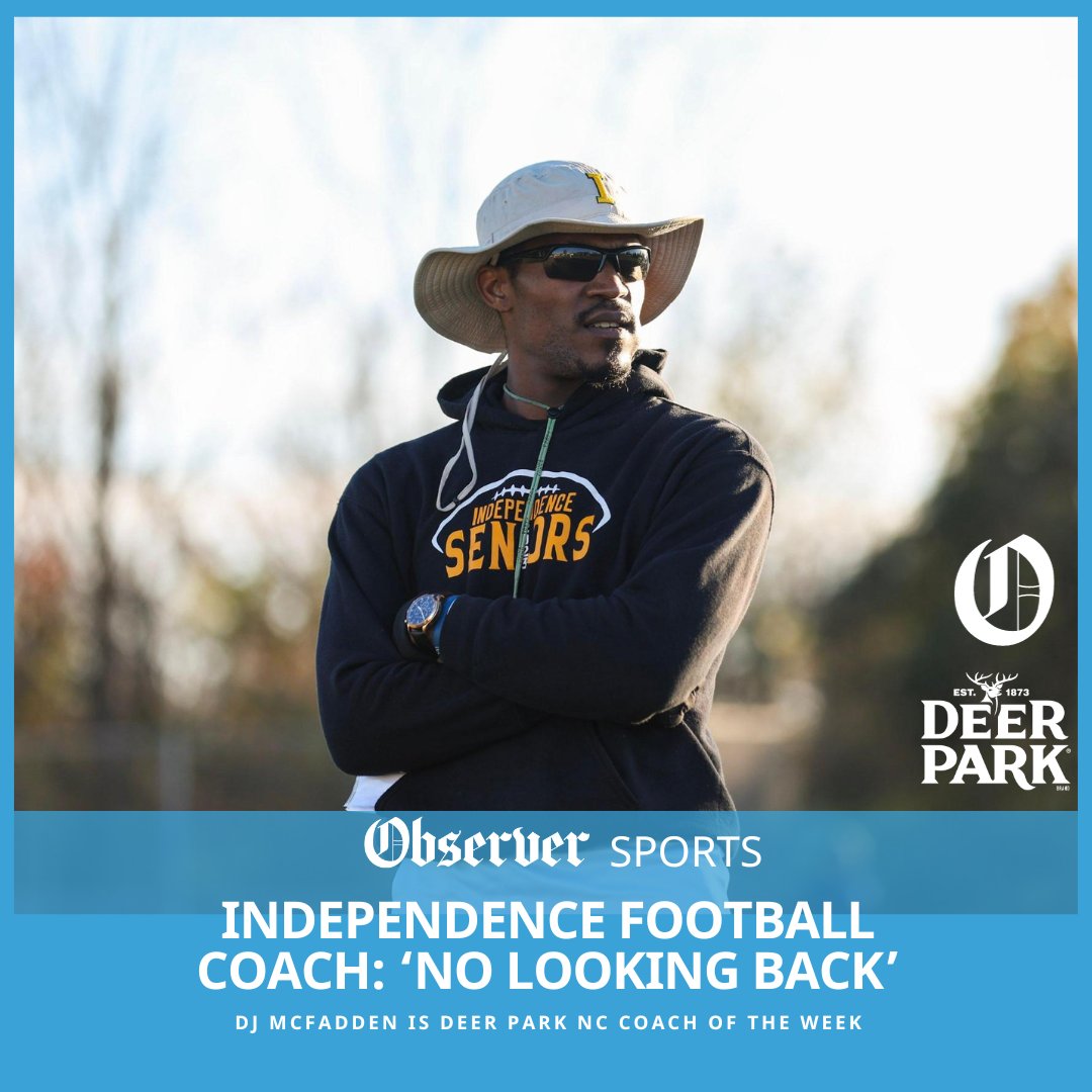 Independence High football DJ McFadden is the Deer Park Water/Charlotte Observer NC high school football coach of the week, and he doesn't want his team looking back to days of 'Big I' past Story: bit.ly/3s5Gdq0