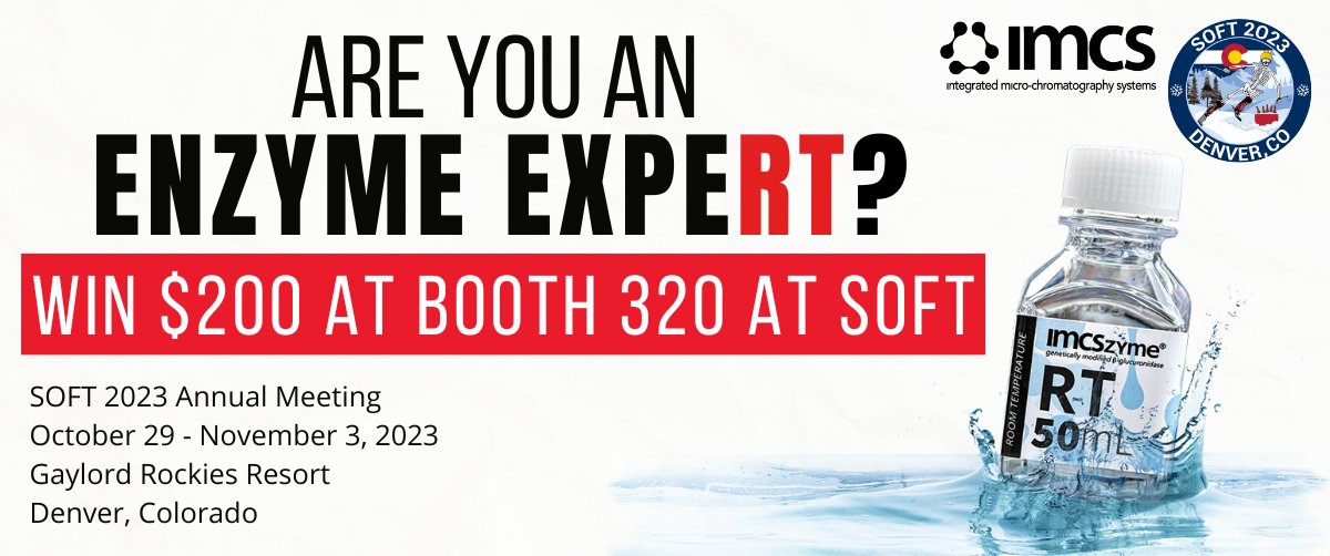 IMCS_biotech's tweet image. 📅🥳We are ONE WEEK away from #SOFT2023 in Denver! Meet IMCS&apos; own, Claire Collins, Douglas Waites, and Amanda McGee at 𝗯𝗼𝗼𝘁𝗵 𝟯𝟮𝟬 to discuss all your enzyme needs and find out how you can enter to win $200!👋We cannot wait to see you there!