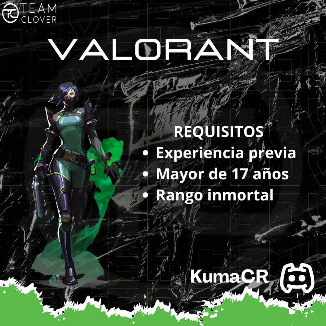 TeamCloverLatam's tweet photo. Clover anda en busqueda de jugadores!
Region: LAN
Rango: Inmortal-Radiant
Rol: Centinela, iniciador o flex
@BusquedaEsports @BusquedaVALATAM https://t.co/mqbhX5J2Yr