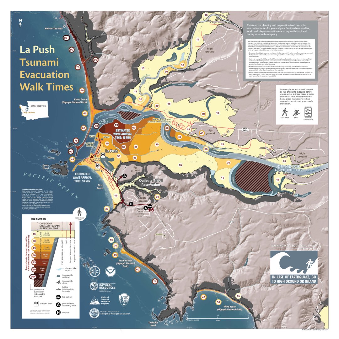 Washington tsunami warning map