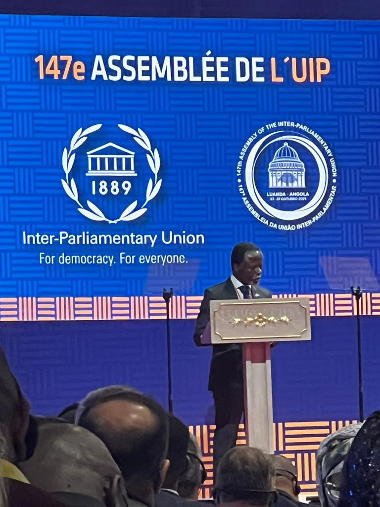 AngolaOnu's tweet photo. At the Inaugural Ceremony of the 147th Assembly of the @IPUparliament in Luanda, the #UN SRSG, @parfait_onanga, featured the importance of promoting dialogue and inclusive political systems in building strong and harmonious + nations, leaving no one behind.
@UNOAU_ https://t.co/NIpIxKazMD