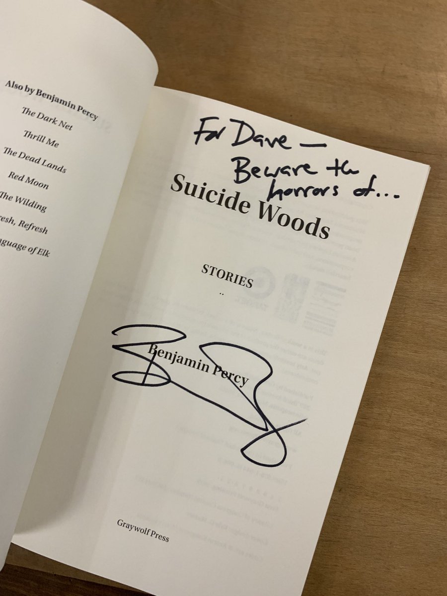 When you order used book and it comes to your local bookstore with your named in it and a <a href="/Benjamin_Percy/">Benjamin Percy</a> autograph…. Talk about scary!