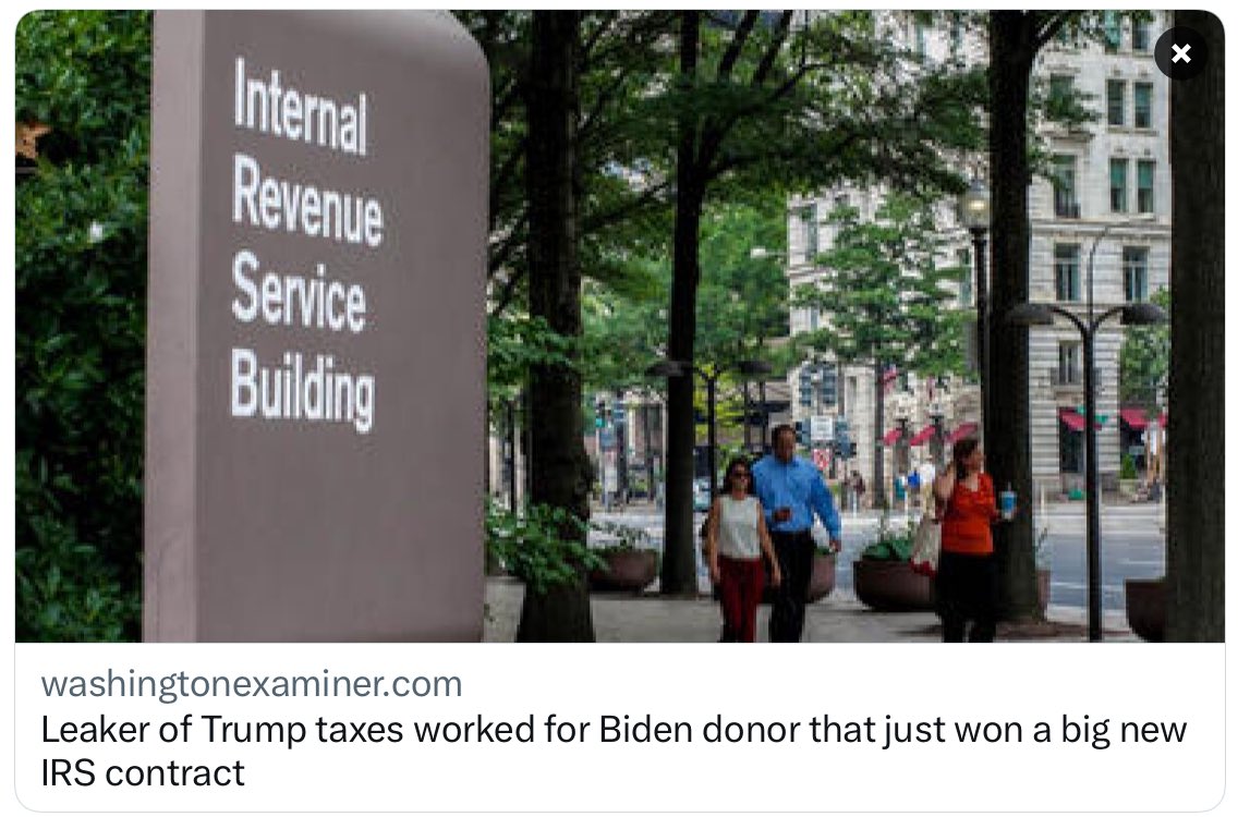 #PublicCorruption 💵

Leaker of Trump taxes worked for Biden donor that just won a big new IRS contract

washingtonexaminer.com/news/leaker-of…