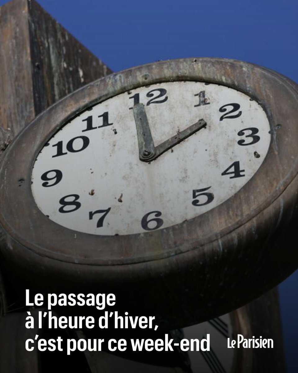 le_Parisien's tweet photo. ⏰ Dans la nuit du samedi 28 au dimanche 29 octobre 2023, nous passons à l’heure d’hiver. Les Français vont devoir reculer d’une heure : à 3 heures du matin, il sera alors 2 heures
➡️ https://t.co/xfuA4gyROc https://t.co/fOGaqE6oaV