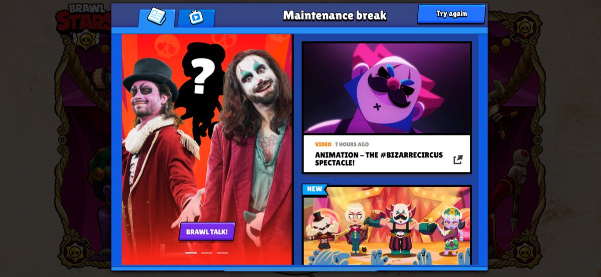 sameerBS's tweet photo. They are clowning us 🤡 #BrawlStars maintenance break https://t.co/vdGdQEAiU8