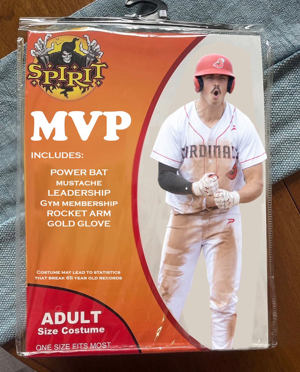 🎃 Halloween is a week away! 

Spirit Halloween released a new MVP costume!

#IBL1919 #baseball #MVP #TylerDuncan #Hamilton #HamOnt #HamiltonCardinals