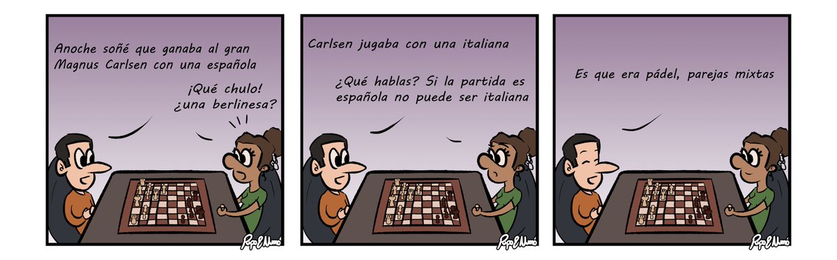 NEDOMEN's tweet photo. Si no puedes vencerle al ajedrez rétale a otro juego
#pupoynumo #ajedrez #padel #jugar #ganar #pareja #italiana #española #apertura #berlinesa #defensa #soñar #mixta https://t.co/dRqBHldHim
