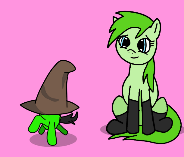 EKaplosion's tweet photo. Wicked Witch Limeade lets Hat Filly truly be a hat.
Little picture I made for my #MareQuest friends a while ago. https://t.co/6gbrceOlFJ