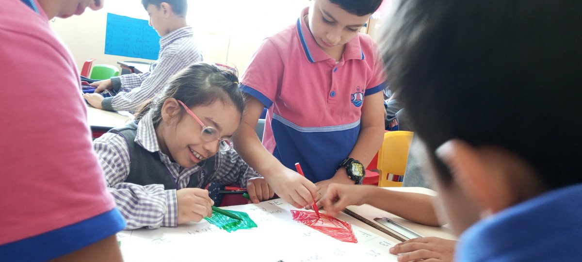najahshams's tweet photo. 2nd graders commemorated the palestinian cause and showed solidarity in a Math color-coded activity. 
They utilized their understanding of number representations to color and unveil a painting of the palestinian flag 🇵🇸
#غزة_تستغيث
#فلسطين
@makdawhaschool @soha_nj @InassZibawi https://t.co/Wv7TEHGAMb