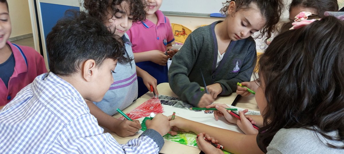 najahshams's tweet photo. 2nd graders commemorated the palestinian cause and showed solidarity in a Math color-coded activity. 
They utilized their understanding of number representations to color and unveil a painting of the palestinian flag 🇵🇸
#غزة_تستغيث
#فلسطين
@makdawhaschool @soha_nj @InassZibawi https://t.co/Wv7TEHGAMb