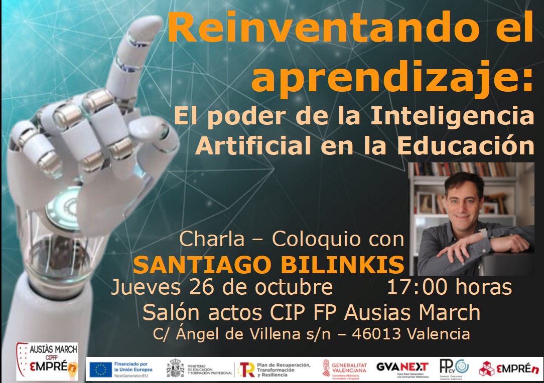 ausiasmarch's tweet photo. 📷 ¡No te pierdas esta oportunidad única!
Únete a la conversación sobre el futuro del aprendizaje con Santiago Bilinkis. @bilinkis 
Descubre cómo la inteligencia artificial está transformando la educación. 📷📷
¡Te esperamos el jueves 26 de octubre a las 17 horas! https://t.co/CLxOEr0GLD