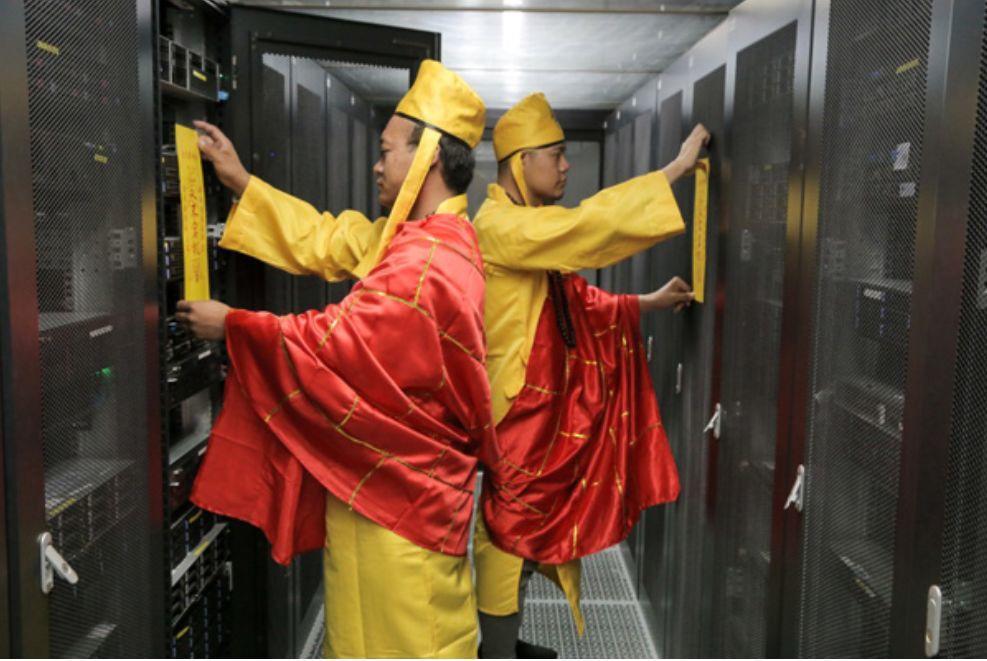 kane's tweet photo. Buddhist talismans for datacenter uptime https://t.co/24HsTotN3V