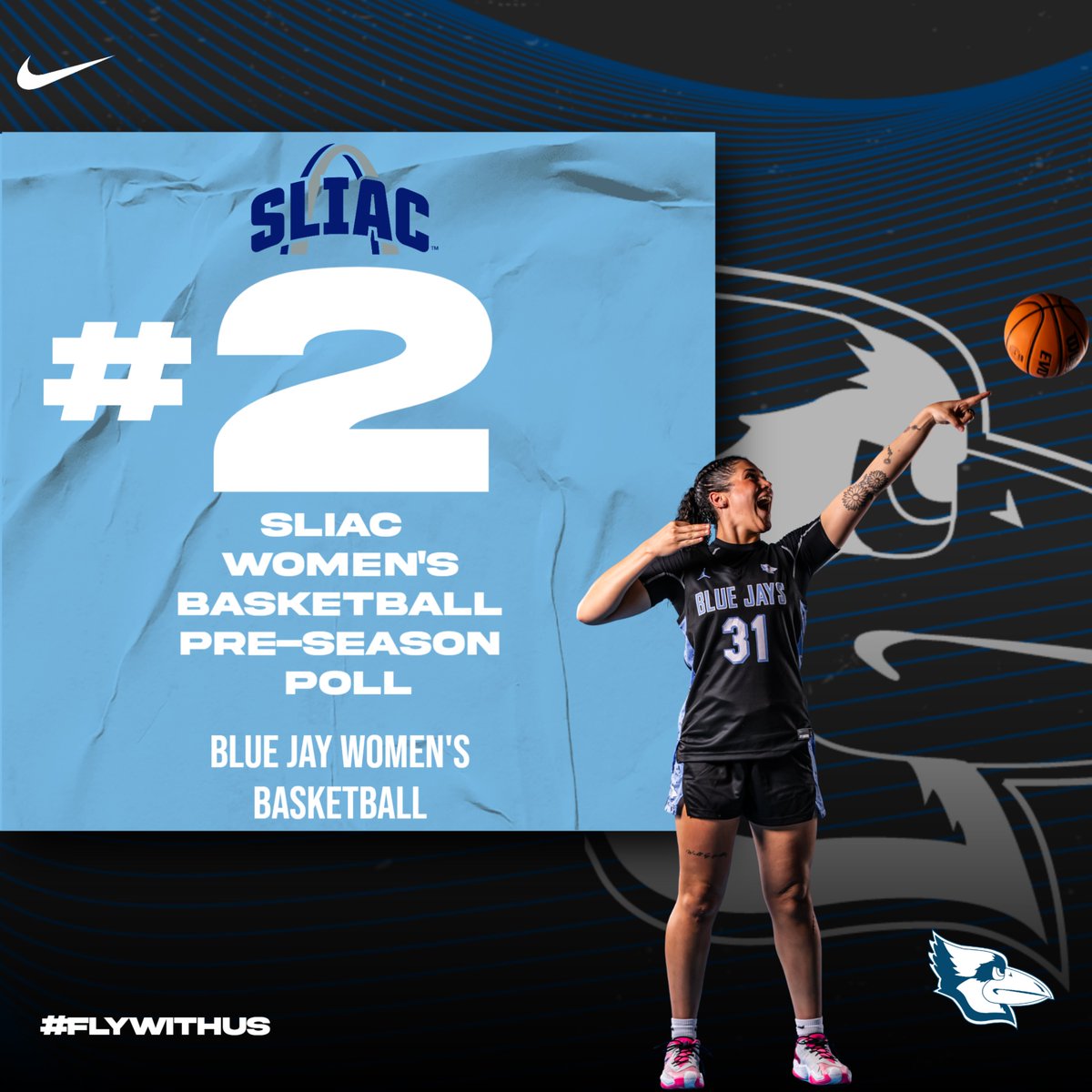 WC_BlueJays's tweet photo. The @WCBluejaysWBB  team was selected second in the @SLIAC women's basketball pre-season coaches poll! https://t.co/bYdLulZSho