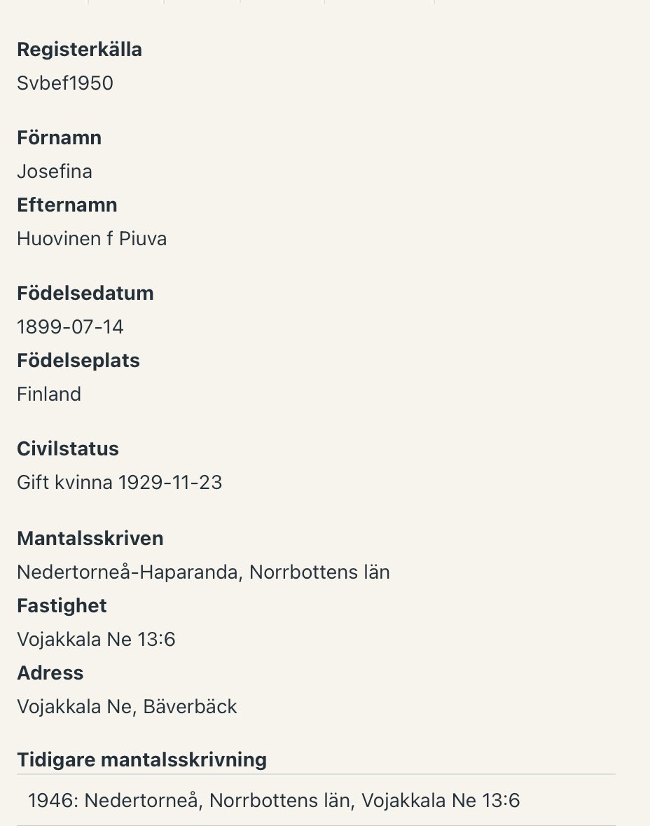 colpe's tweet photo. @AndersJallai @RurikHolmberg Farmor också från Finland, knappast finlandssvenska namn. https://t.co/ytaSqCbpn3