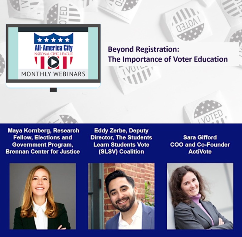 Thanks to @NationalCivic for hosting this important webinar on Voter Education.

We are thrilled to be joining @KornbergMaya of @BrennanCenter and @EduardoZerbe of @SLSVCoalition for this discussion.

Join us!
➡️ eventbrite.com/e/beyond-regis…