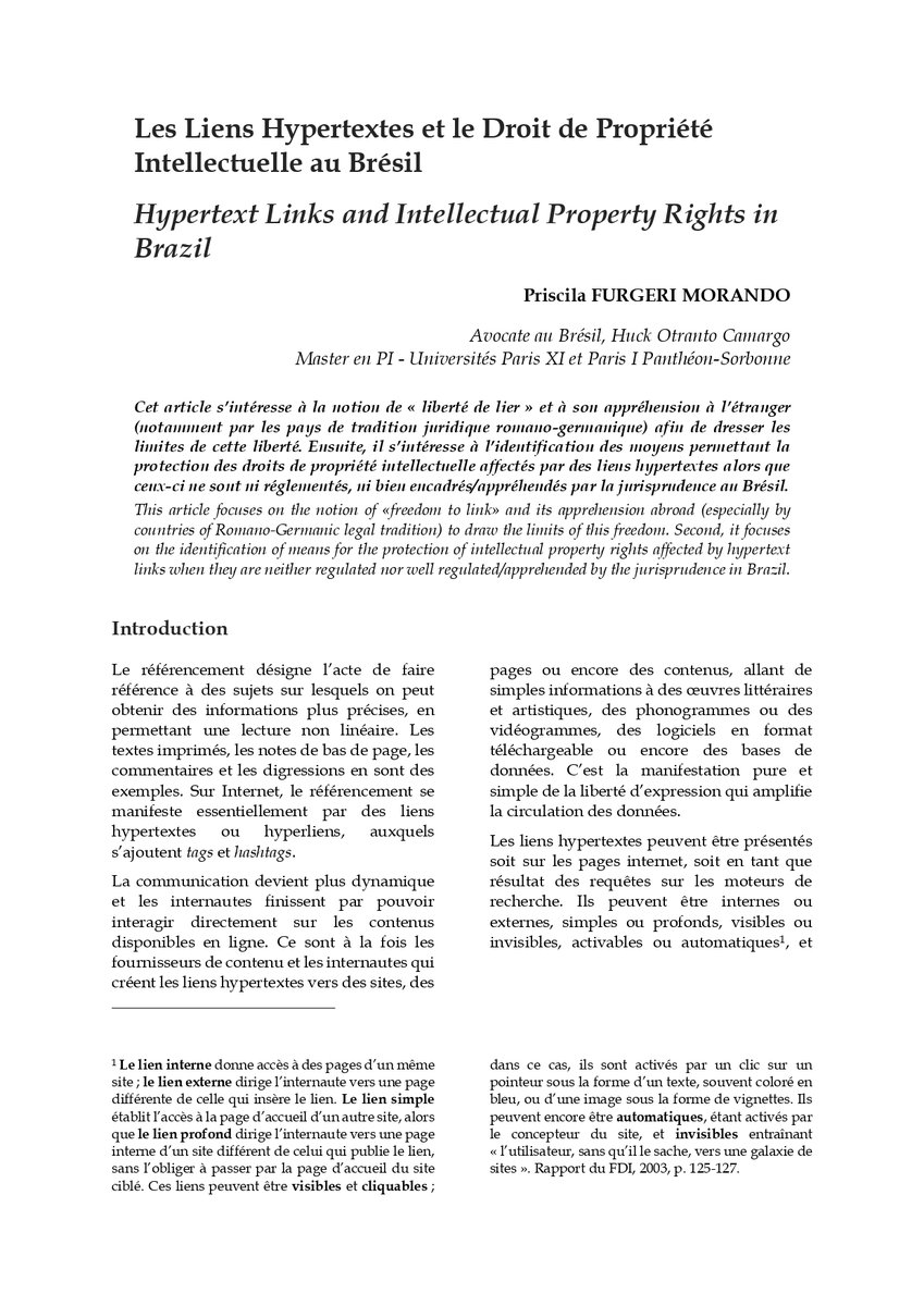 Revue Francophone de la Propriété Intellectuelle tweet media