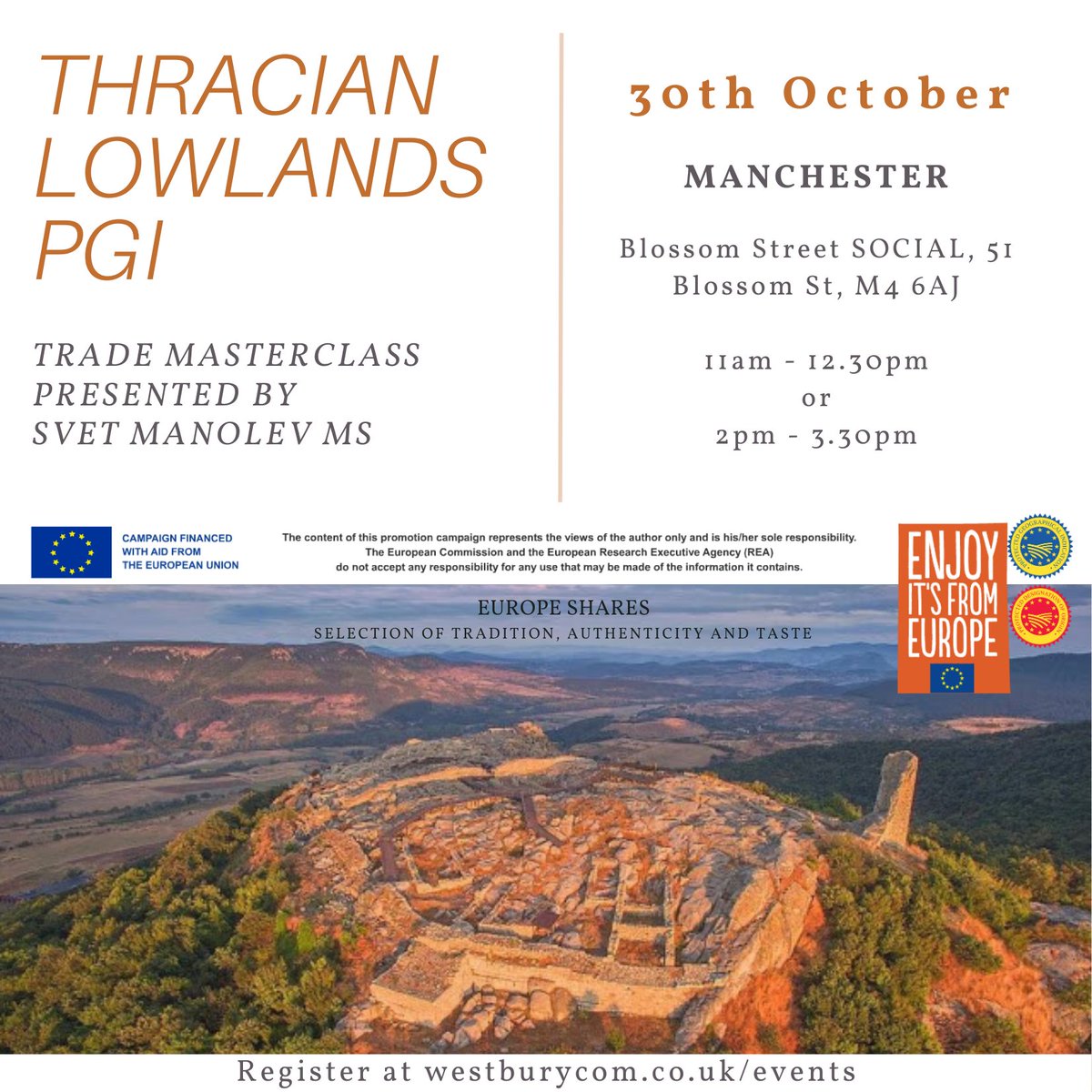 Thracian Lowlands Trade Masterclass is coming to Manchester at Blossom Street Social presented by Svet  Manolev.

Do not forget to register. LINK IN BIO

See you there!
#manchester #wine #winelover #trademasterclass #masterclass