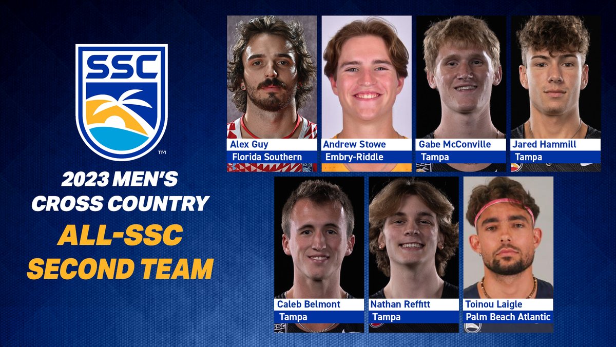 All-SSC Men's Cross Country Second Team Members finished 8-14 at the 2023 championship. 

Full Story: cutt.ly/EwWNug96 | 🌴☀️🌊🎽