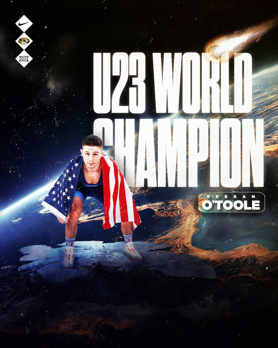 U23 World Champion, @KeeganOtoole 🥇 O'Toole defeats Ganishov, 6-1 #MIZ🐯 #TigerStyle